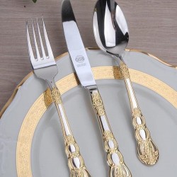 Ggs Solingen Germany Danıela Parlak Altın 96 Parça Çatal Bıçak Seti