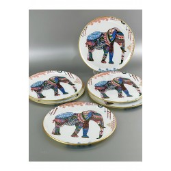 Glore Elephant Beyaz 6'li Servis Tabağı 26 cm