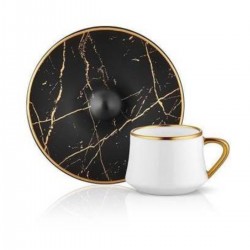 Koleksiyon Sufi Türk Kahvesi Seti 6'lı Siyah Mermer Altın 31000041202
