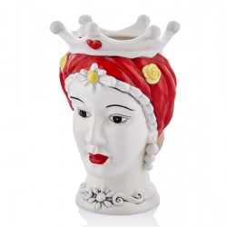 Lamedore Kralice Heykeli Vazo Bandanalı 19.5X19.5X30 CM 