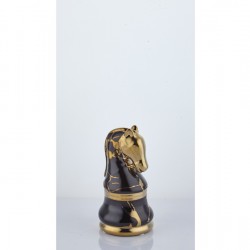 Lamedore Chess Siyah Gold At Taşı Küçük 9X9X17 CM Lamedore Chess Siyah Gold At Taşı Küçük 9X9X17 CM
