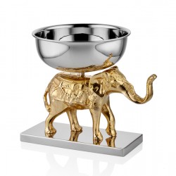 Lamedore Elephant Parlak Gold Filli Dekoratif Kase 30x21x24 CM