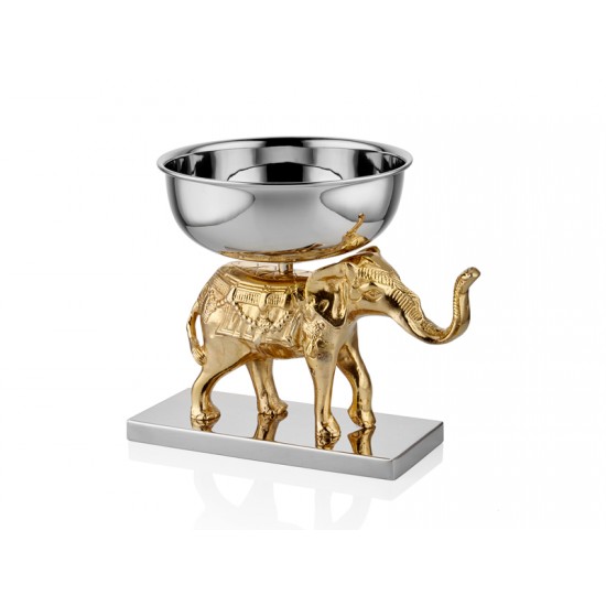 Lamedore Elephant Parlak Gold Filli Dekoratif Kase 30x21x24 CM