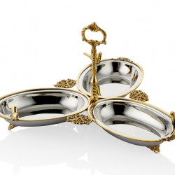 Lamedore Black Pearl Serisi Kuşlu 3 Lü Çerezlik 38X38X21 CM