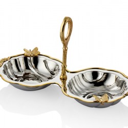 Lamedore Black Pearl Serisi Kelebekli 2 Li Dalgalı Sunumluk 35X21X20 CM Lamedore Black Pearl Serisi Kelebekli 2 Li Dalgalı Sunumluk 35X21X20 CM