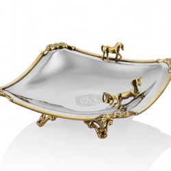 Lamedore Black Pearl Serisi At Figürlü Kare Kase 17X17X5 CM Lamedore Black Pearl Serisi At Figürlü Kare Kase 17X17X5 CM