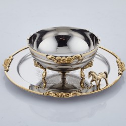 Lamedore Black Pearl Serisi At Figürlü Tepsili Kase 17X17X14 CM Lamedore Black Pearl Serisi At Figürlü Tepsili Kase 17X17X14 CM