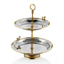 Lamedore Black Pearl Serisi At Figürlü İki Katlı Sunum 26X26X26 CM Lamedore Black Pearl Serisi At Figürlü İki Katlı Sunum 26X26X26 CM