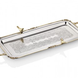 Lamedore Black Pearl Serisi Kuşlu Baton Tepsi 40X20X5 CM Lamedore Black Pearl Serisi Kuşlu Baton Tepsi 40X20X5 CM