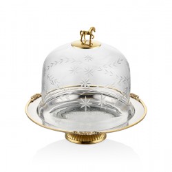 Lamedore Black Pearl Serisi At Figürlü Küçük Boy Cam Kapaklı Kek Stand 24X24X21 CM Lamedore Black Pearl Serisi At Figürlü Küçük Boy Cam Kapaklı Kek Stand 24X24X21 CM