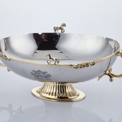 Lamedore Black Pearl Serisi At Figürlü Kuplu Dekoratif Kase 31X31X32 CM Lamedore Black Pearl Serisi At Figürlü Kuplu Dekoratif Kase 31X31X32 CM