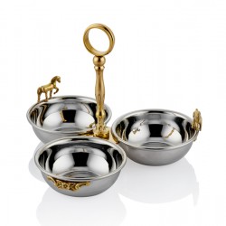 Lamedore Black Pearl Serisi At Figürlü 3 lü Dekoratif Kase 12X12X12 CM Lamedore Black Pearl Serisi At Figürlü 3 lü Dekoratif Kase 12X12X12 CM