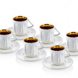 Lamedore Nordıc Face 6’lı Kahve Fincan Takımı (Beyaz)