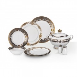 Porio Monopoli 74 Parça Bonechina Suplalı Yemek Takımı