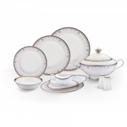 Porio Rimini Silver 74 Parça Bonechina Suplalı Yemek Takımı Porio Rimini Silver 74 Parça Bonechina Suplalı Yemek Takımı