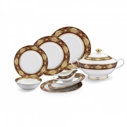 Porio Ripabianca 74 Parça Bonechina Suplalı Yemek Takımı Porio Ripabianca 74 Parça Bonechina Suplalı Yemek Takımı