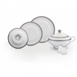 Porio Siena Silver 74 Parça Bonechina Suplalı Yemek Takımı Porio Siena Silver 74 Parça Bonechina Suplalı Yemek Takımı