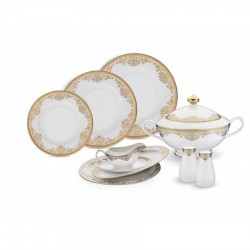 Porio Viale 74 Parça Bonechina Suplalı Yemek Takımı Porio Viale 74 Parça Bonechina Suplalı Yemek Takımı