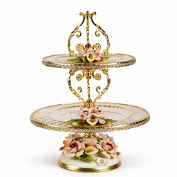 Capodimonte Murona İki Katlı İkramalık 40*30*22 CM