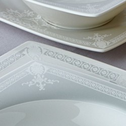 Royal London Laura Kare 24 Parça 6 Kişilik Bone Yemek Takımı