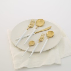 Royal London Windsor Beyaz Titanyum Gold 36 Parça Çatal Kaşık Bıçak Seti