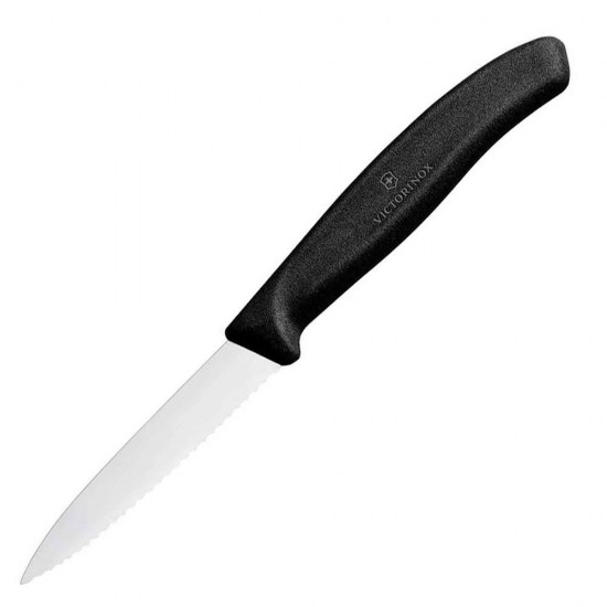 Victorinox 6.7633 SwissClassic 8cm Tırtıklı Soyma Bıçağı Siyah
