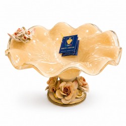 WHİTE CRİSTAL AMBER MURANO MEYVELİK 17*35 CM