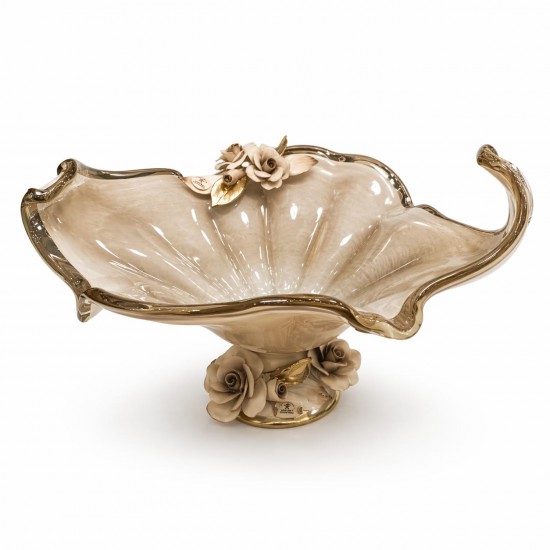 WHİTE CRİSTAL CAPPUCİNO MURANO GONDOL 17*35 CM