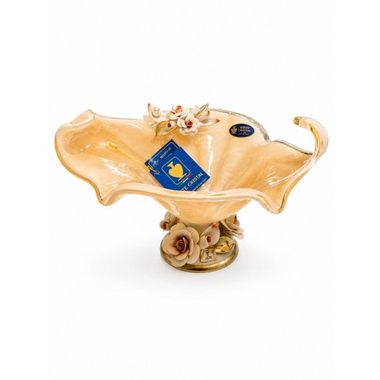 WHİTE CRİSTAL AMBER MURANO GONDOL 17*35 CM