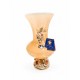 WHİTE CRİSTAL AMBER MURANO VAZO 38 CM