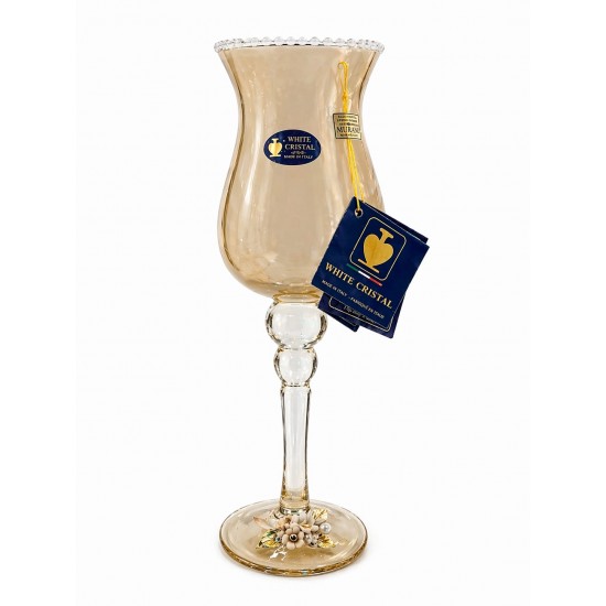 WHİTE CRİSTAL CAPPUCİNO MURANO ŞAMDAN 40 CM WHİTE CRİSTAL CAPPUCİNO MURANO ŞAMDAN 40 CM