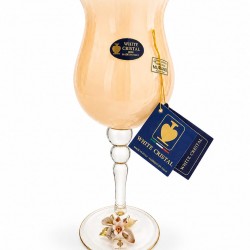 WHİTE CRİSTAL AMBER MURANO ŞAMDAN 40 CM