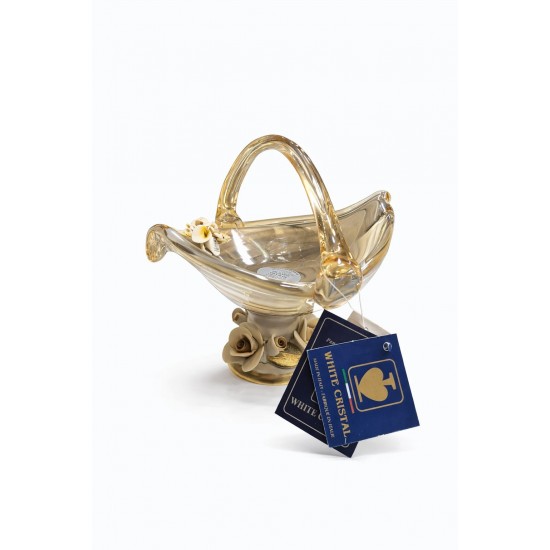 WHİTE CRİSTAL MİELE MURANO KUPLU ŞEKERLİK 20*20 CM