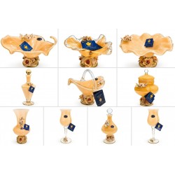 WHİTE CRİSTAL AMBER MURANO GONDOL 17*35 CM