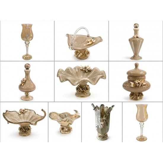 WHİTE CRİSTAL CAPPUCİNO MURANO ŞAMDAN 40 CM WHİTE CRİSTAL CAPPUCİNO MURANO ŞAMDAN 40 CM