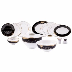 Jumbo Marble 61 Parça 12 Kişilik Bone Yemek Takımı